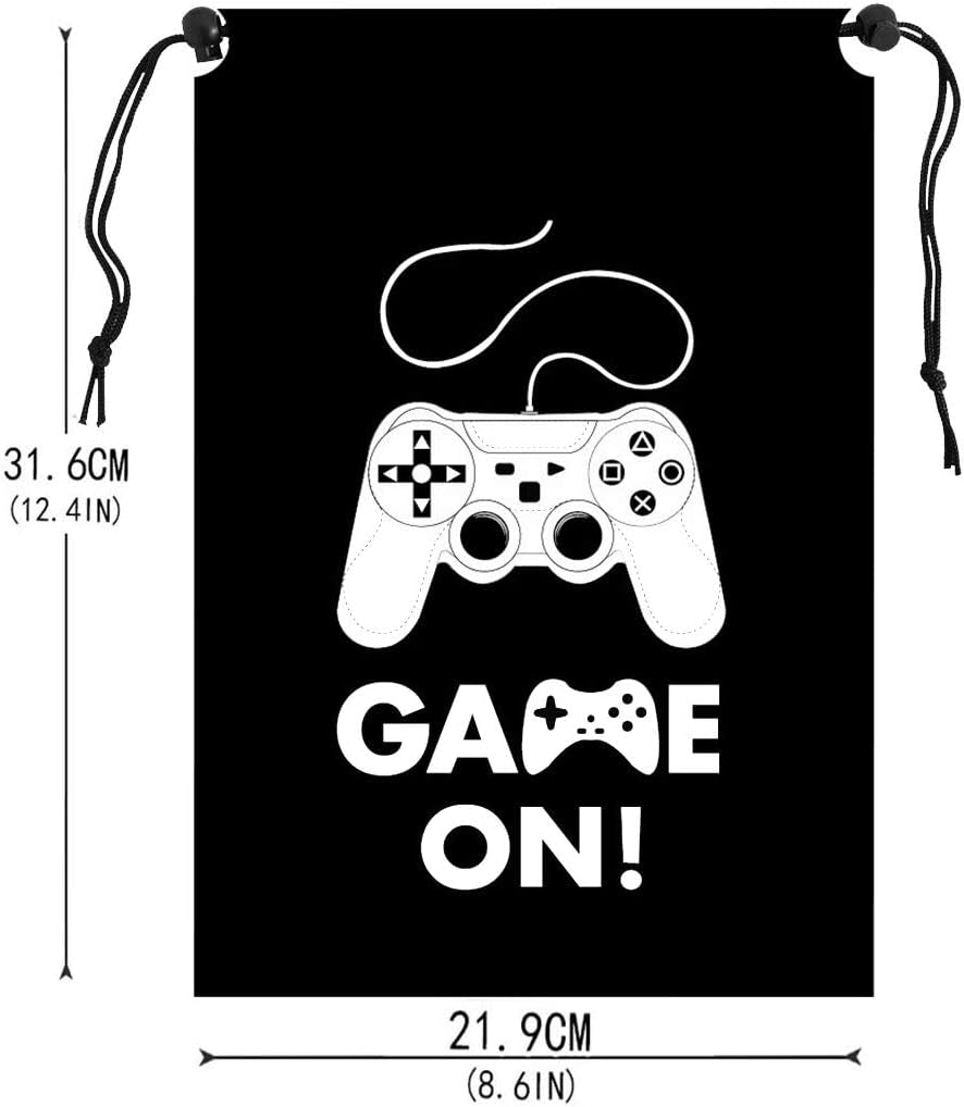 Ahlsenl 24 Pack Video Game Party Supplies Gaming Party Bags Drawstring Bags Gaming Party Decorations for Kids Video Game Themed Birthday Party (Game ON!)