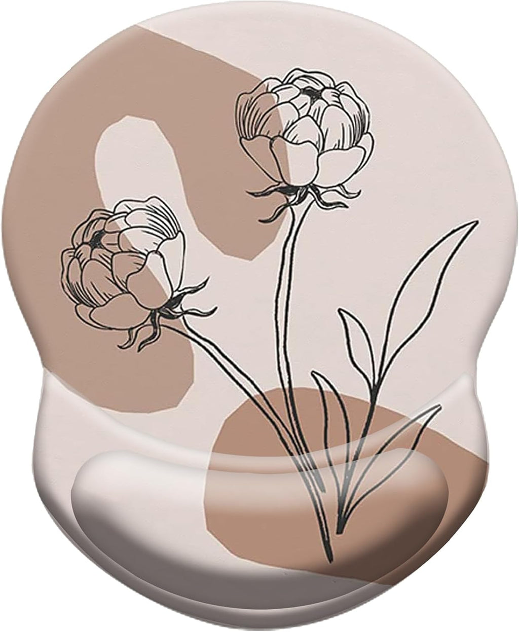 Mouse Pad, Mouse Pad Wrist Support, Ergonomic Gaming Mouse Pad, Pain Relief Comfort Wrist Rest Pad with Non-Slip PU Base for Gaming, Home, Office & Travel, Abstract Flower on Pink