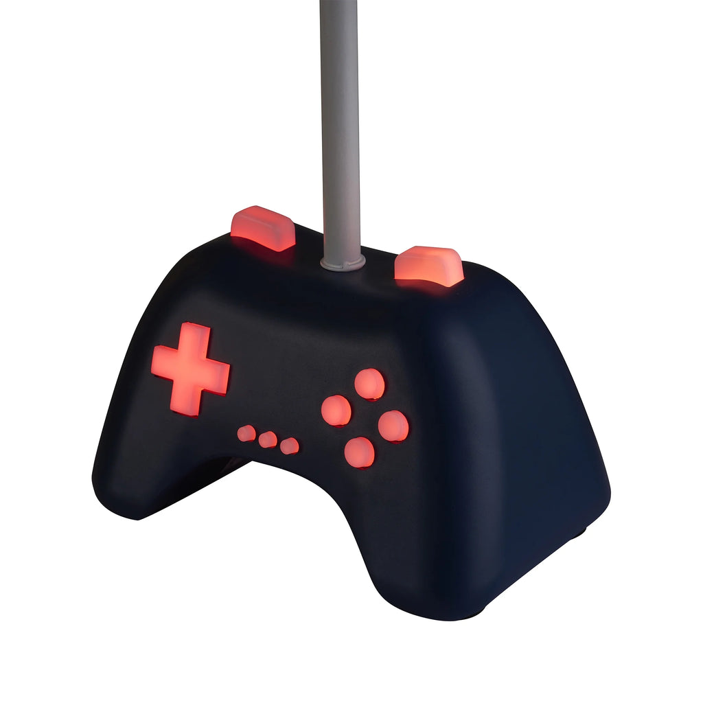 Kids 16.5" Navy Blue Glow-In-The-Dark Gamer Table Lamp