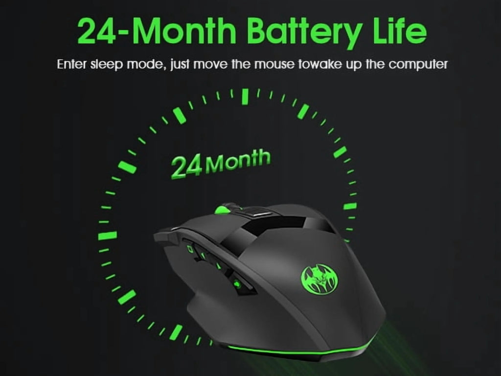 Wireless Gaming Mouse, 16000 DPI Adjustable, Bluetooth 5.2 & 2.4Ghz Dual Mode, Lightweight, 10 Buttons, RGB Lighting, for PC Gaming & Office,  (Black)