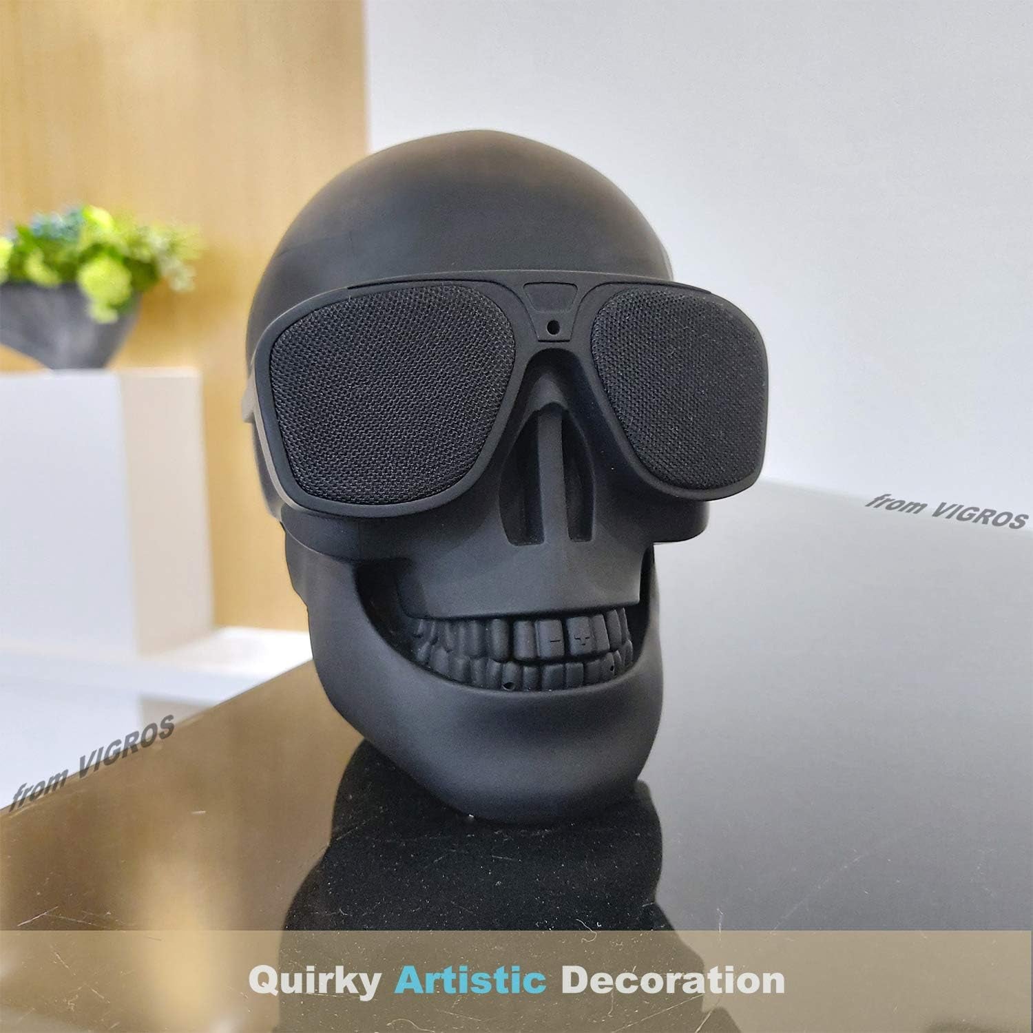 Skull Speaker, Portable Bluetooth Speakers Unique Speaker 8W Output Bass Stereo Compatible for Desktop Pc/Laptop/Mobile Phone/Mp3/Mp4 Player for Halloween Decorations for Gift Party