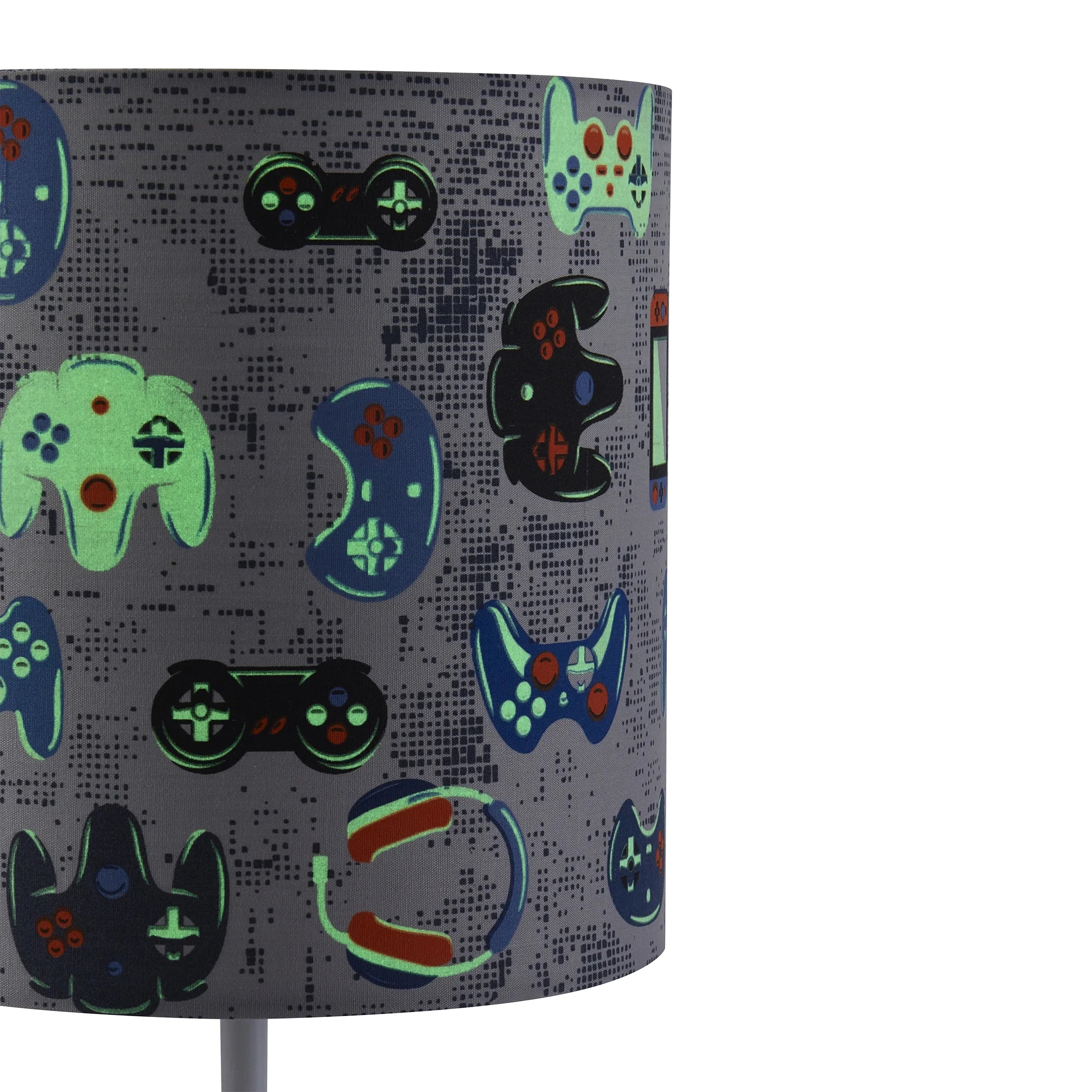 Kids 16.5" Navy Blue Glow-In-The-Dark Gamer Table Lamp