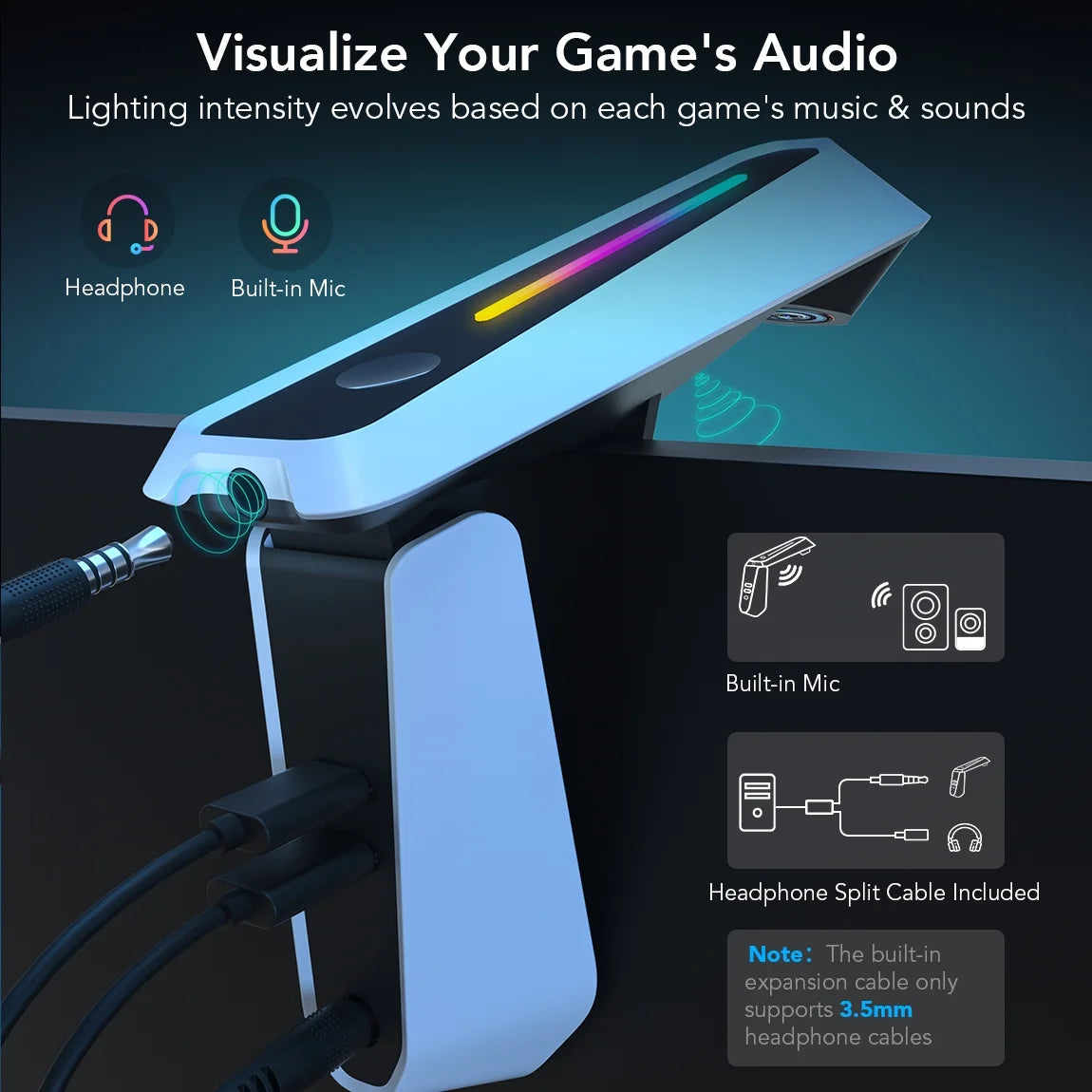 Dreamview Indoor LED Gaming Lights with Light Bar and Camera, Corded Electric, Color Changing