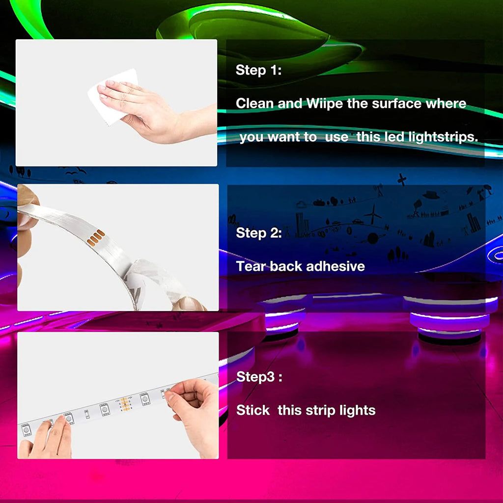 100Ft Led Strip Lights,Remote Controller and 12V Power Supply,Flexible Cuttable Led Lights for Bedroom