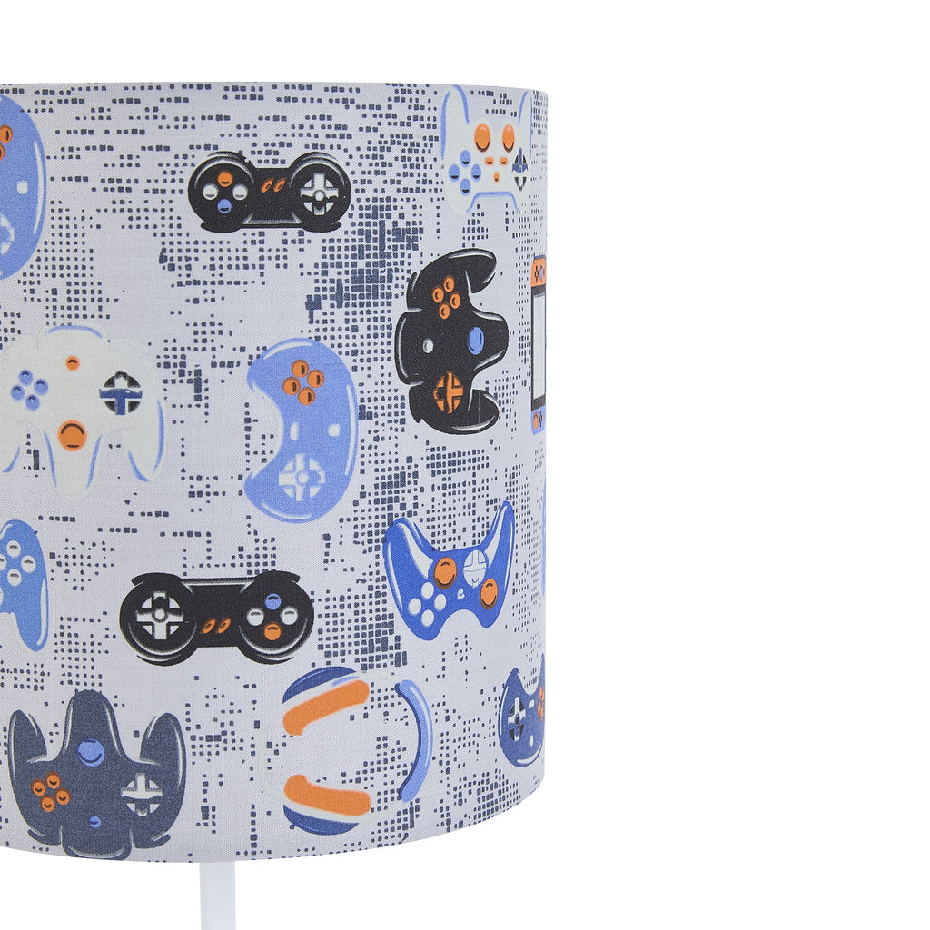 Kids 16.5" Navy Blue Glow-In-The-Dark Gamer Table Lamp