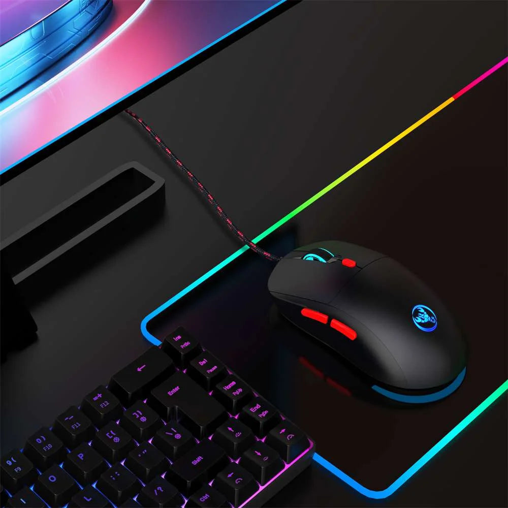 USB Wired Gaming Mouse,Usb Computer Mouse with 4 Adjustable DPI, RGB Backlit LED, Side Buttons, Ergonomic Design Mice for PC, Laptop, Windows, Mac, Vista, Linux, Gamer,Black