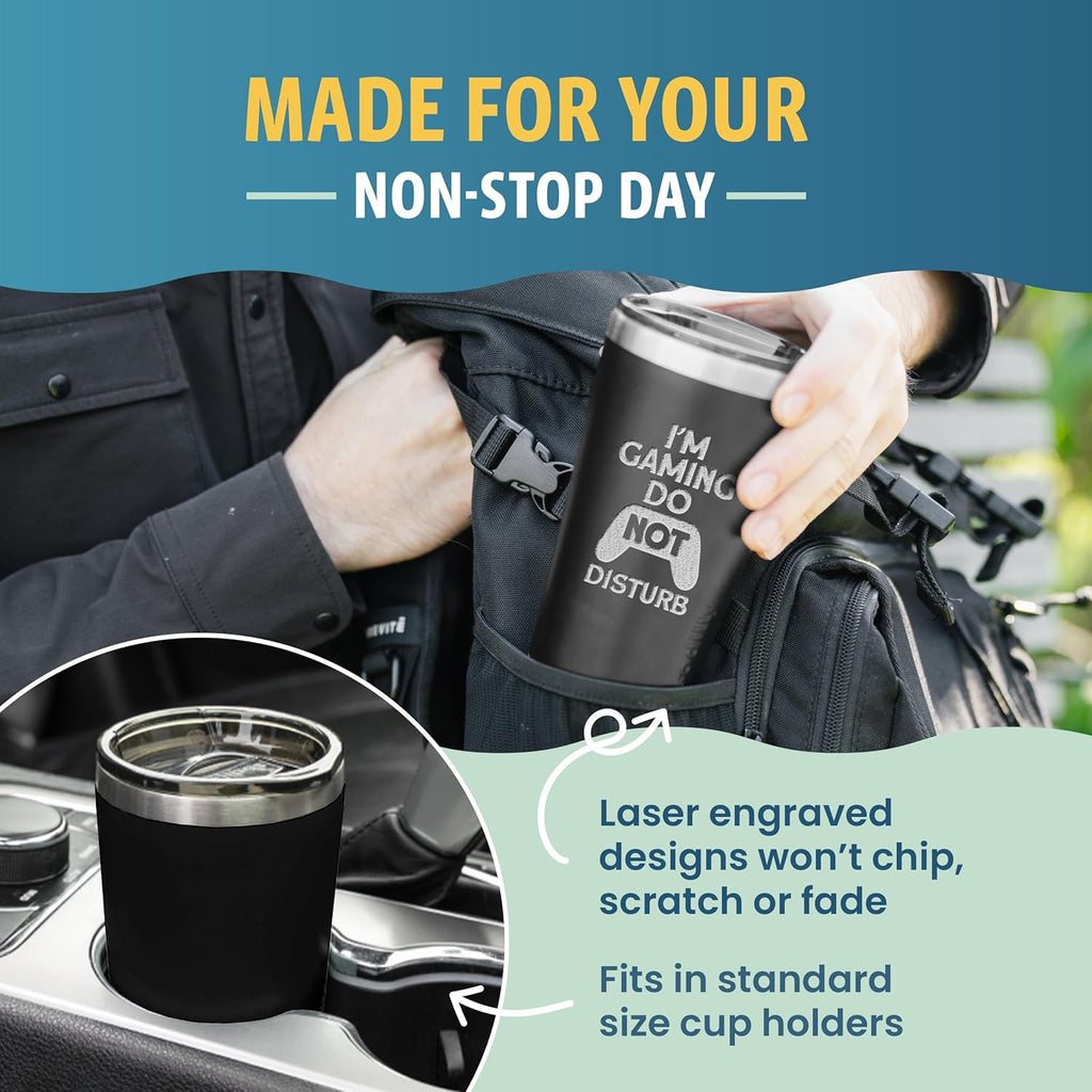 I'M Gaming Do Not Disturb Insulated Stainless Steel Tumbler - Laser Engraved Superior Technology - Great for Hot & Cold Beverages - Double Wall Vacuum - No Risk Purchase - Gifts for Gamers