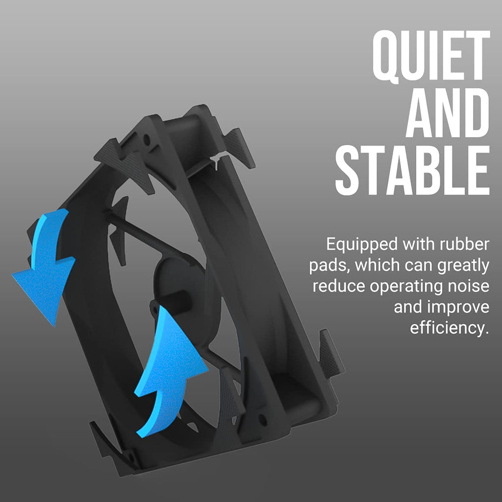 RGB Fans, PWM 120Mm Case Fan, PC Fan, 60.4CFM Extreme Airflow, 4 Pin RGB Connector, P12 Series 3 Packs