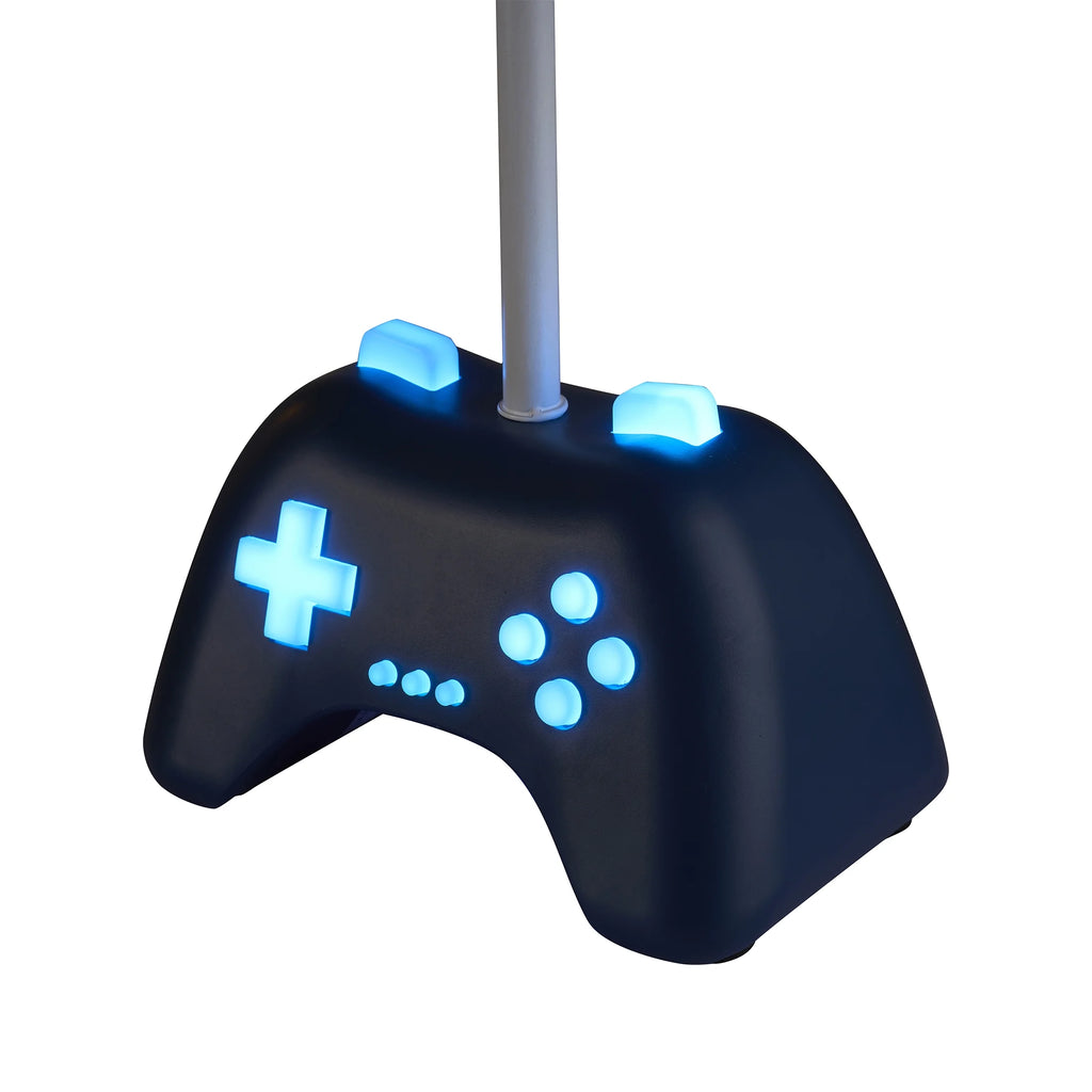 Kids 16.5" Navy Blue Glow-In-The-Dark Gamer Table Lamp