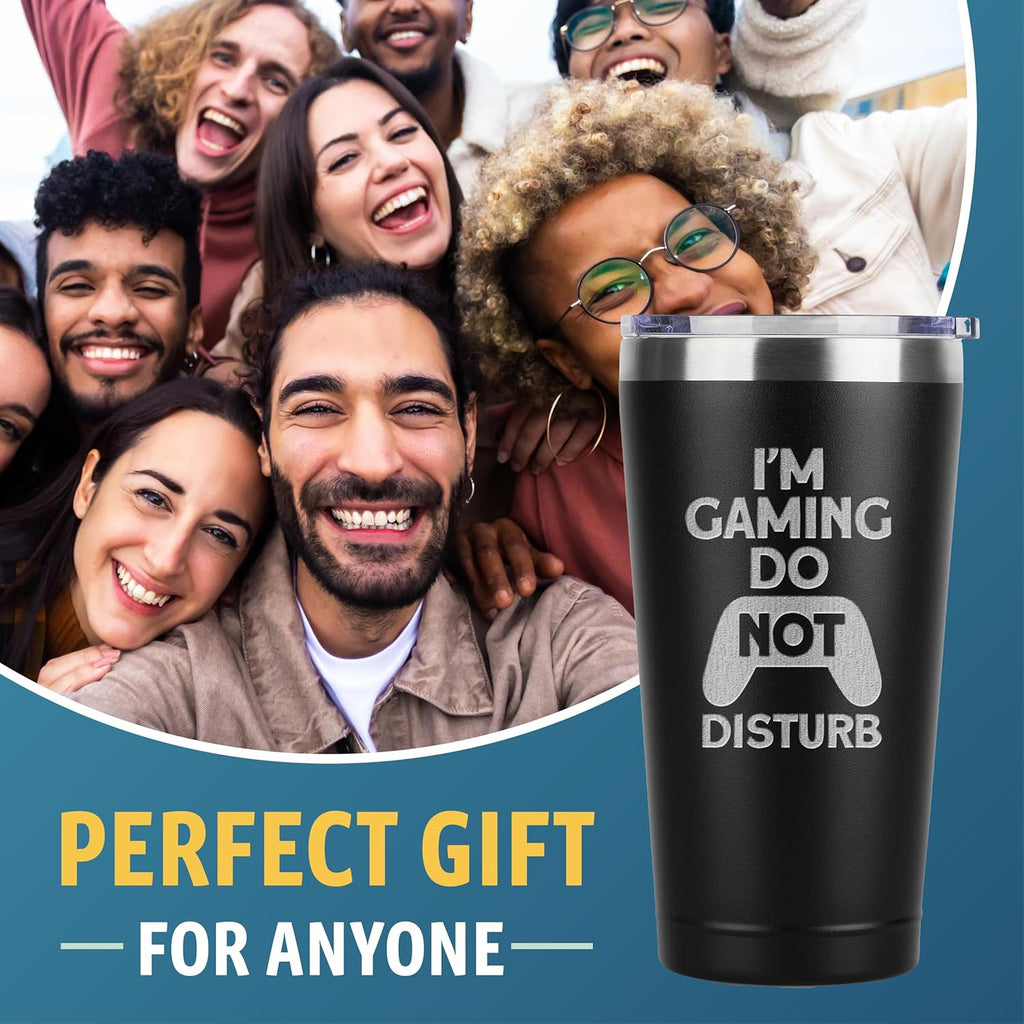 I'M Gaming Do Not Disturb Insulated Stainless Steel Tumbler - Laser Engraved Superior Technology - Great for Hot & Cold Beverages - Double Wall Vacuum - No Risk Purchase - Gifts for Gamers