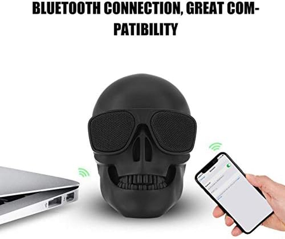 Skull Speaker, Portable Bluetooth Speakers Unique Speaker 8W Output Bass Stereo Compatible for Desktop Pc/Laptop/Mobile Phone/Mp3/Mp4 Player for Halloween Decorations for Gift Party
