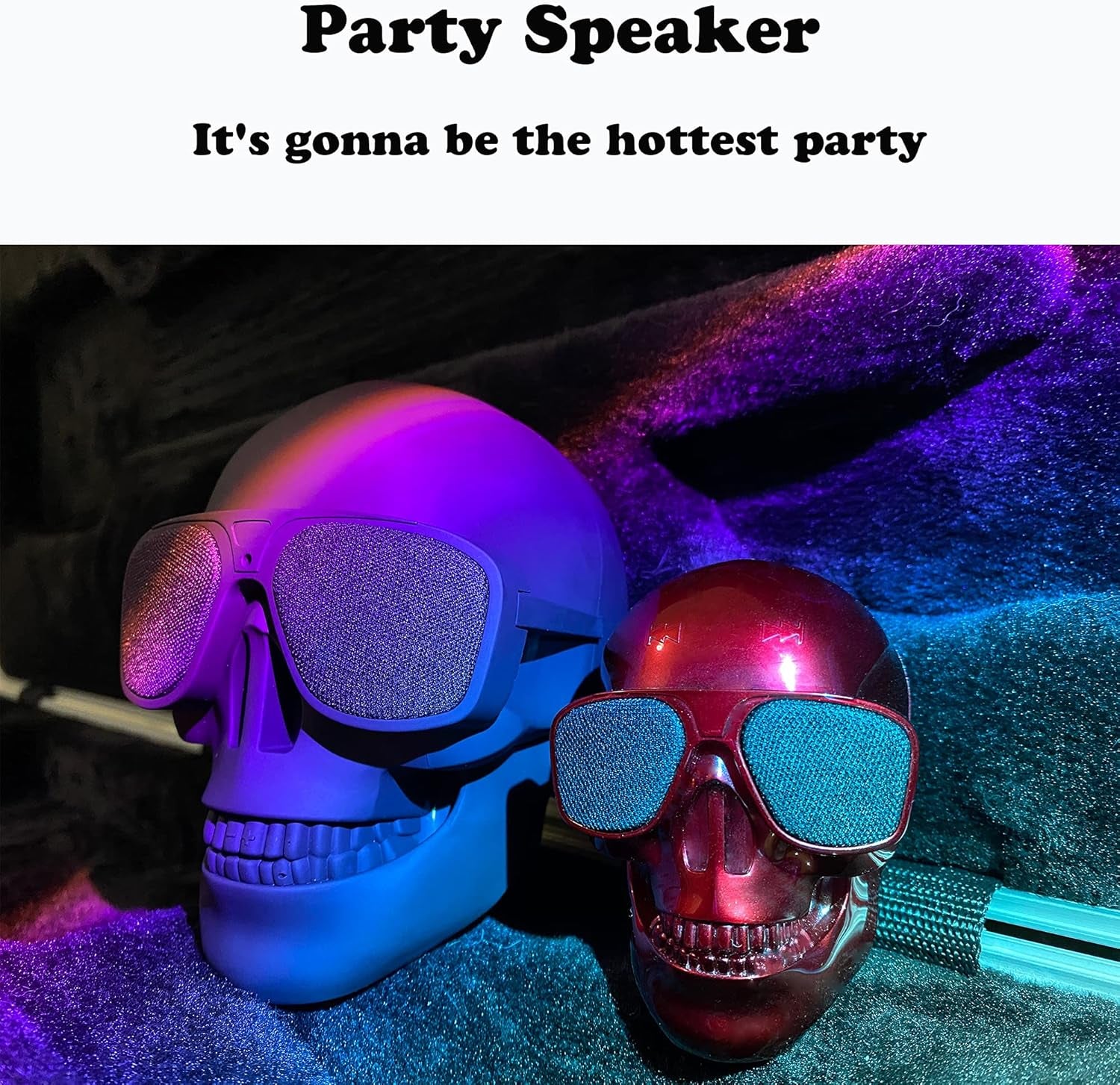 Skull Speaker, Portable Bluetooth Speakers Unique Speaker 8W Output Bass Stereo Compatible for Desktop Pc/Laptop/Mobile Phone/Mp3/Mp4 Player for Halloween Decorations for Gift Party