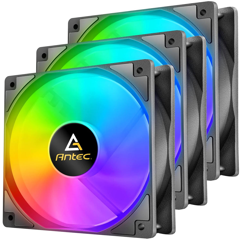 RGB Fans, PWM 120Mm Case Fan, PC Fan, 60.4CFM Extreme Airflow, 4 Pin RGB Connector, P12 Series 3 Packs