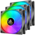 RGB Fans, PWM 120Mm Case Fan, PC Fan, 60.4CFM Extreme Airflow, 4 Pin RGB Connector, P12 Series 3 Packs