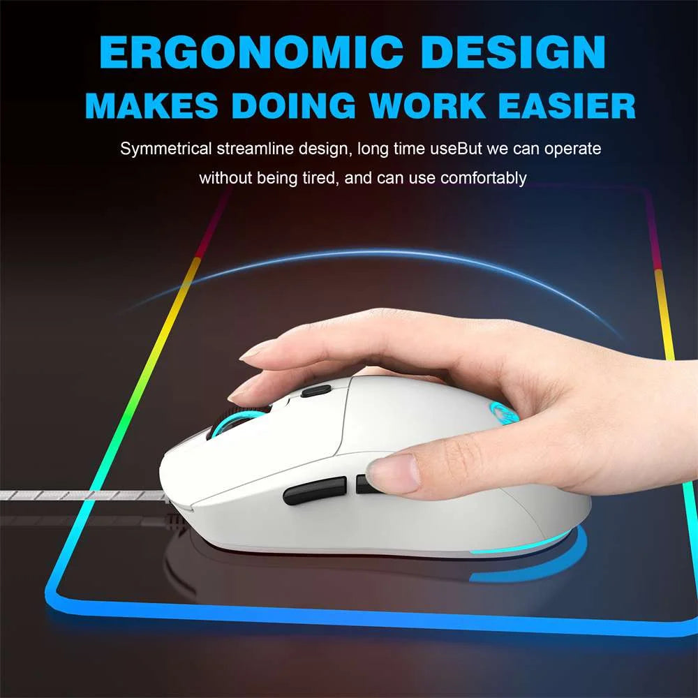 USB Wired Gaming Mouse,Usb Computer Mouse with 4 Adjustable DPI, RGB Backlit LED, Side Buttons, Ergonomic Design Mice for PC, Laptop, Windows, Mac, Vista, Linux, Gamer,White