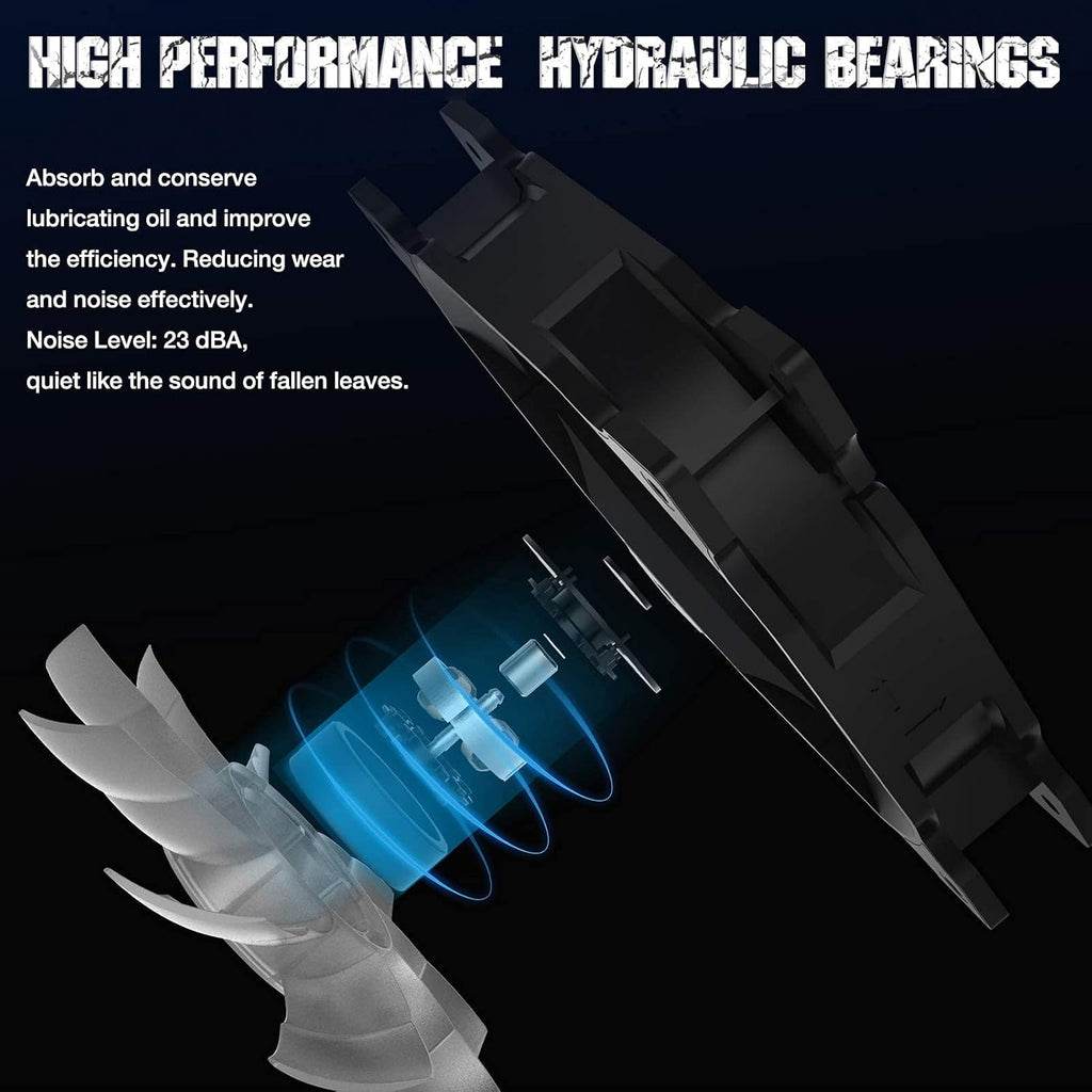 CP3 120Mm Silent Intelligent Control RGB Case Fan Adjustable Colorful High Performance Fans with Controller, 5-Pack