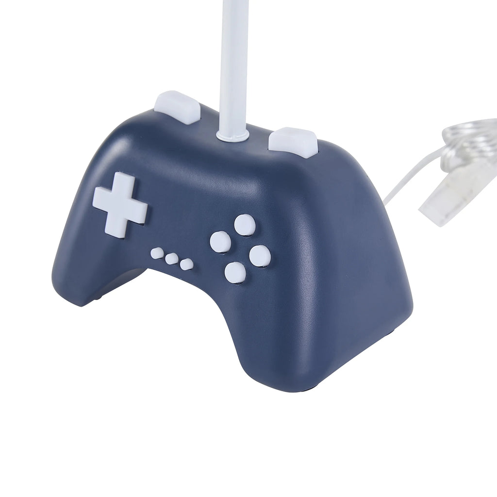 Kids 16.5" Navy Blue Glow-In-The-Dark Gamer Table Lamp