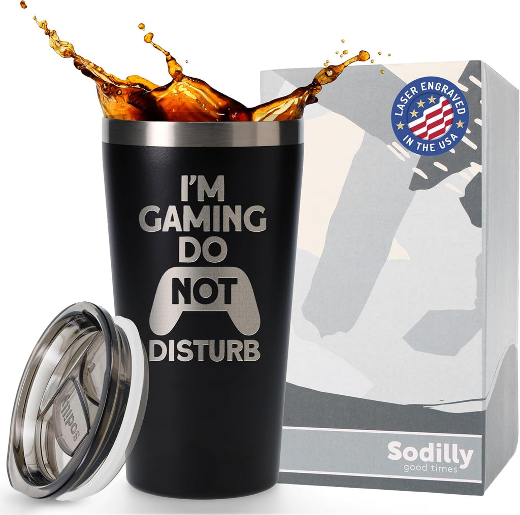 I'M Gaming Do Not Disturb Insulated Stainless Steel Tumbler - Laser Engraved Superior Technology - Great for Hot & Cold Beverages - Double Wall Vacuum - No Risk Purchase - Gifts for Gamers