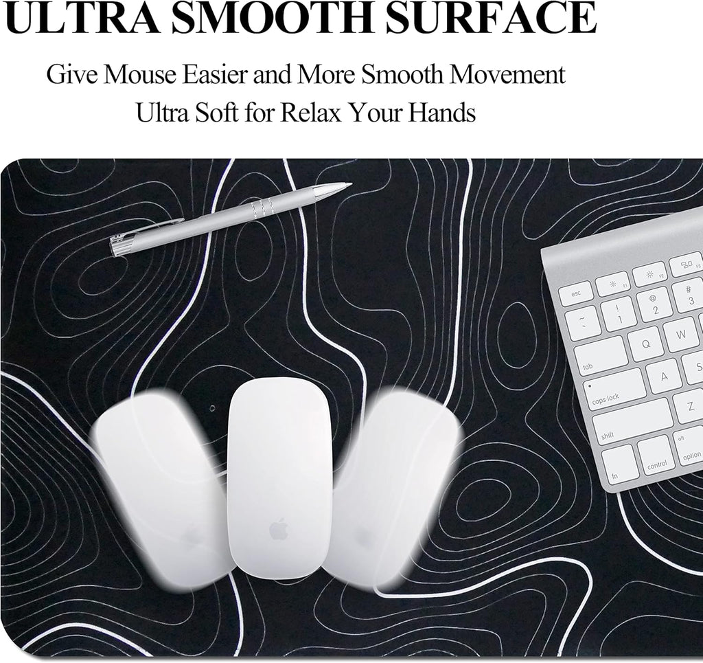 Large Gaming Mouse Pad Extended Big XXL Mouse Pad Keyboard Laptop Computer Desk Mat with Non-Slip Base Stitched Edge for Home Office Gaming Work