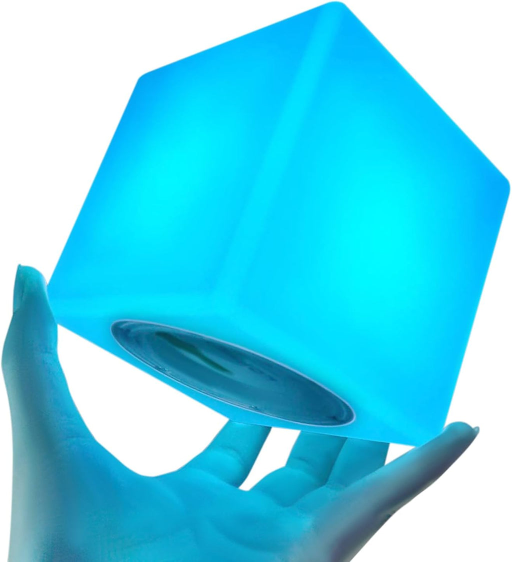 4-Inch LED Cube Lights: RGB 16 Colors Tesseract Cube, Cosmic Cube LED Mood Lamp with Remote Control, IP65 Waterproof Rechargeable Bedside Lamp Night Lights for Kids Nursery Toys Gift