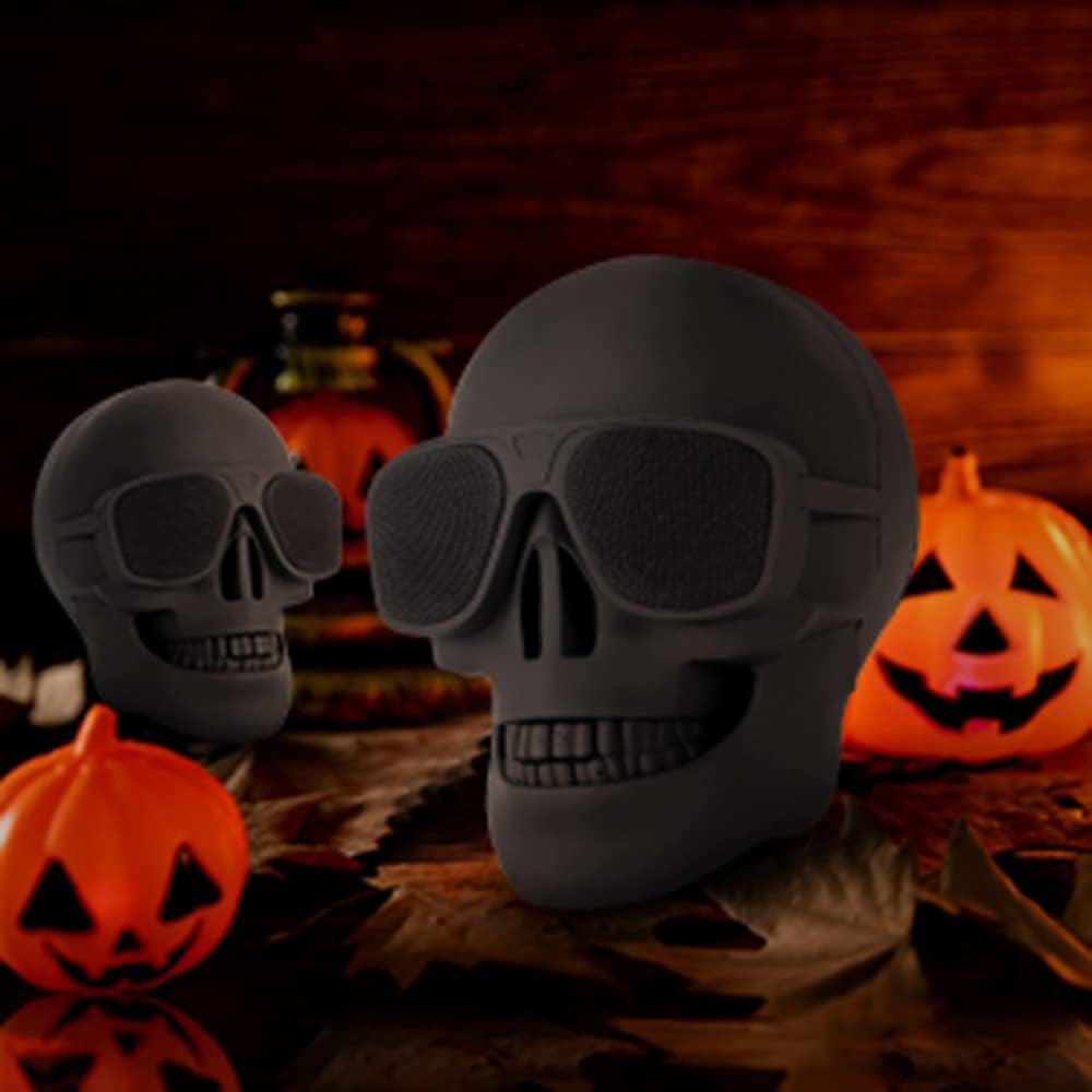 Skull Speaker, Portable Bluetooth Speakers Unique Speaker 8W Output Bass Stereo Compatible for Desktop Pc/Laptop/Mobile Phone/Mp3/Mp4 Player for Halloween Decorations for Gift Party